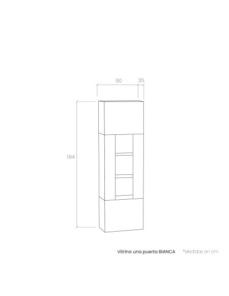 Vitrina una puerta BIANCA