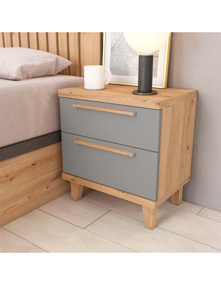 Mesita de noche dos cajones LENA