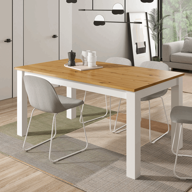 Mesa de comedor rectangular extensible PIERO