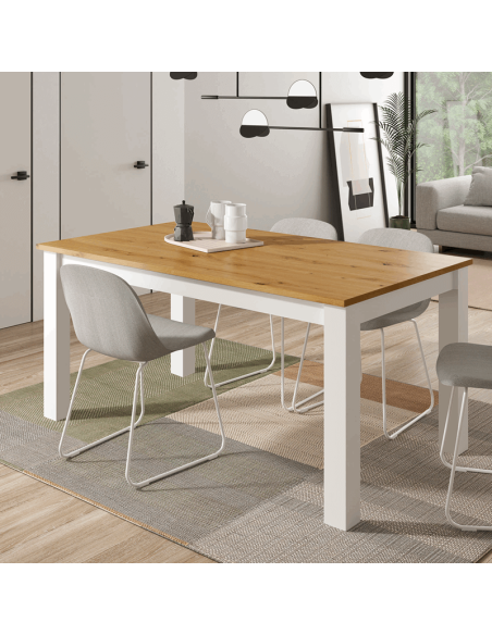 Mesa de comedor rectangular extensible PIERO