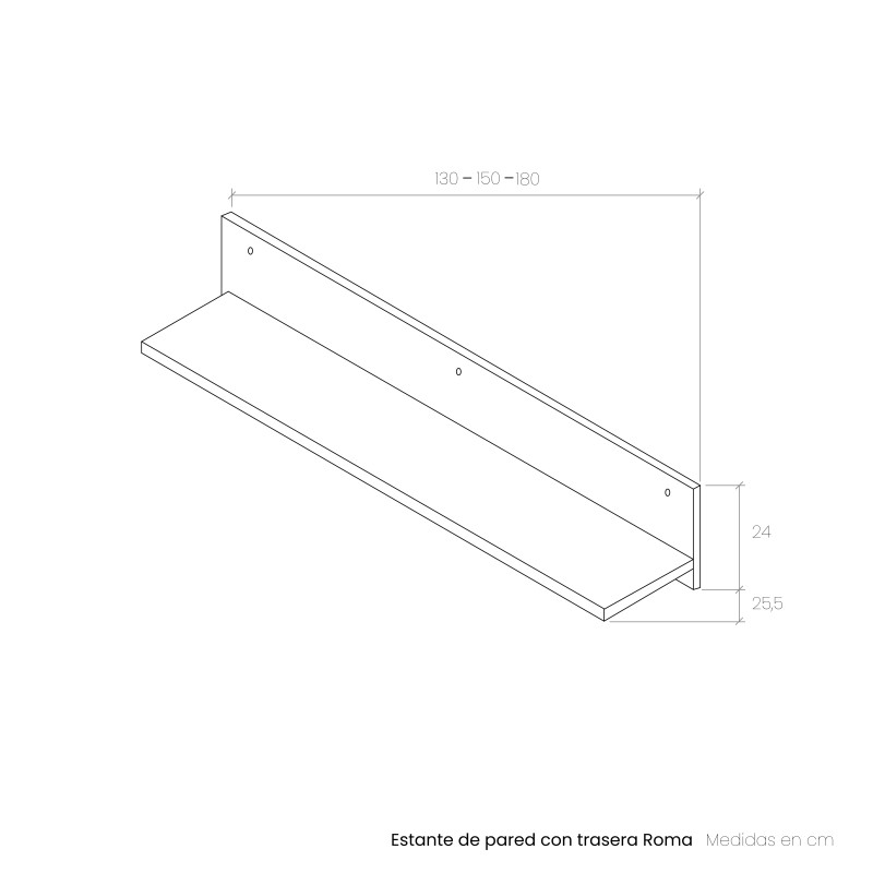 Estante de pared con trasera ROMA/ VIENA