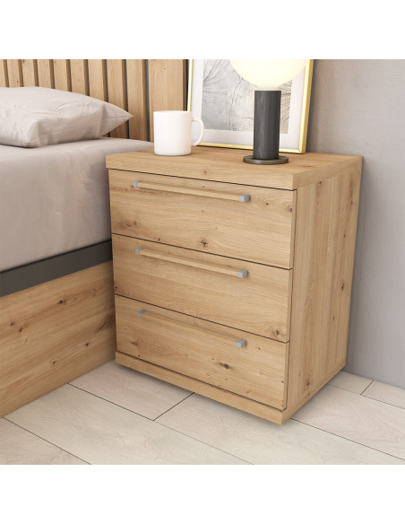 Mesita de noche tres cajones LENA