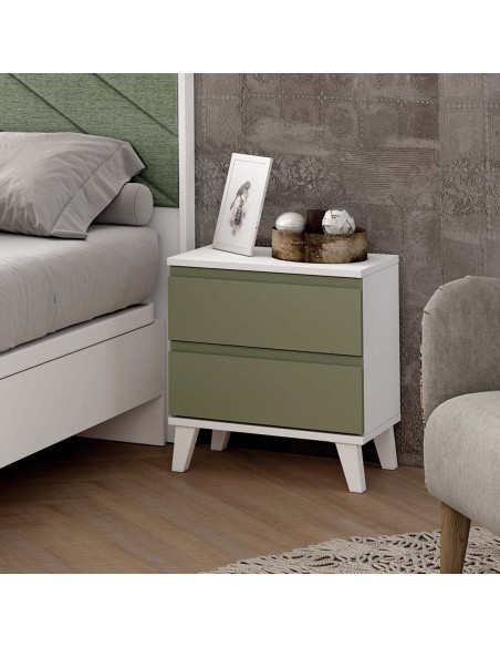 Mesita de noche dos cajones NILO II