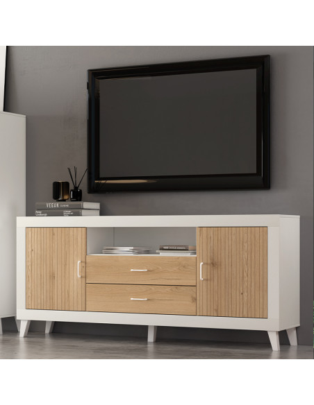 Mueble TV dos cajones, dos puertas y un hueco ROMA