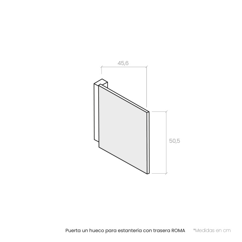 Puerta un hueco para estantería con trasera ROMA