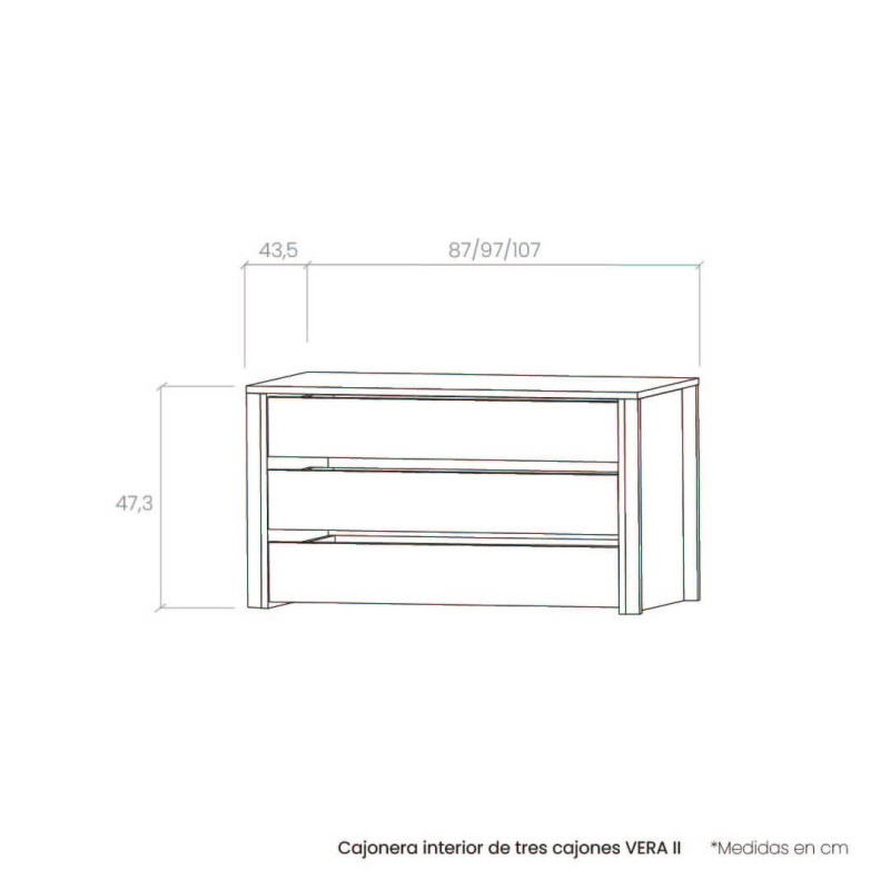 Cajonera interior de tres cajones VERA II