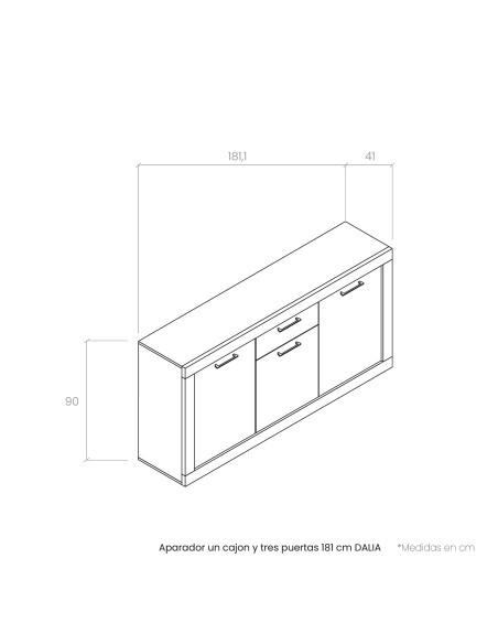 Aparador un cajon y tres puertas 181 cm DALIA
