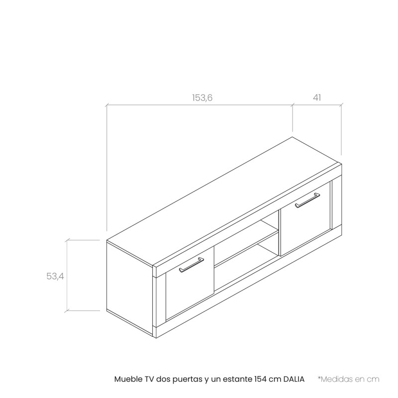 Mueble TV dos puertas y un estante 154 cm DALIA