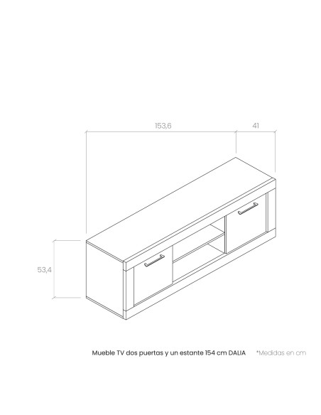 Mueble TV dos puertas y un estante 154 cm DALIA