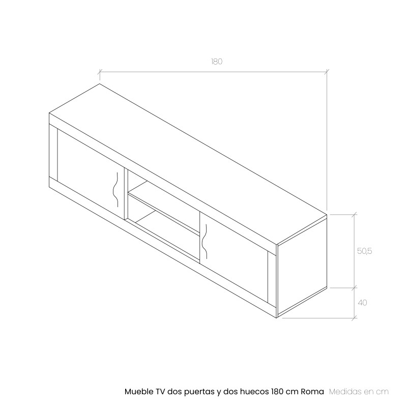 Mueble TV dos puertas y dos huecos 180 cm ROMA