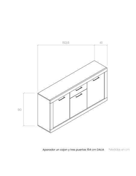 Aparador un cajon y tres puertas 154 cm DALIA