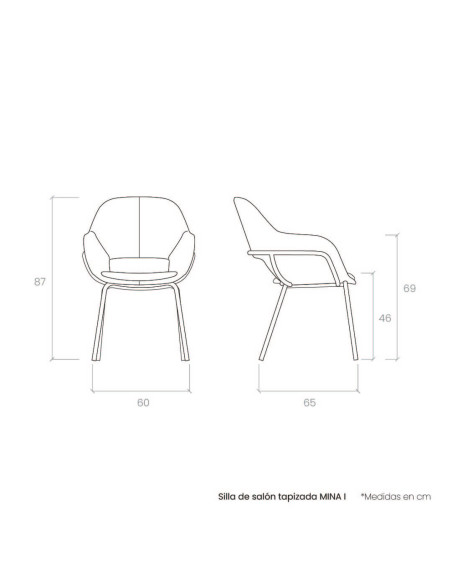 Silla de salón tapizada MINA I