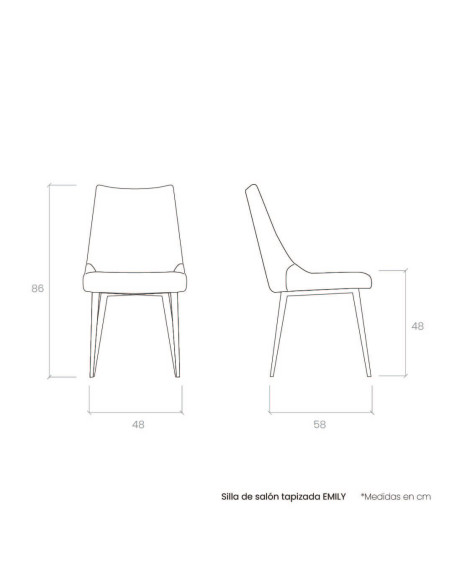Silla de salón tapizada EMILY