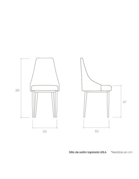 Silla de salón tapizada LEILA