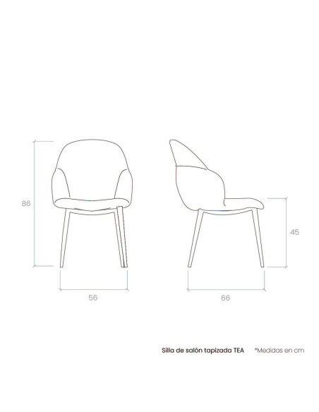 Silla de salón tapizada TEA