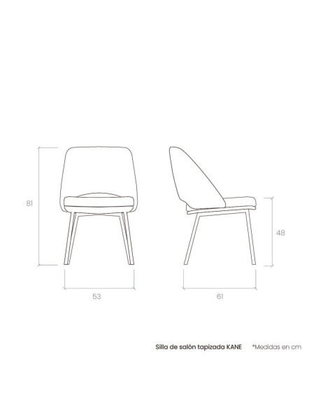 Silla de salón tapizada KANE