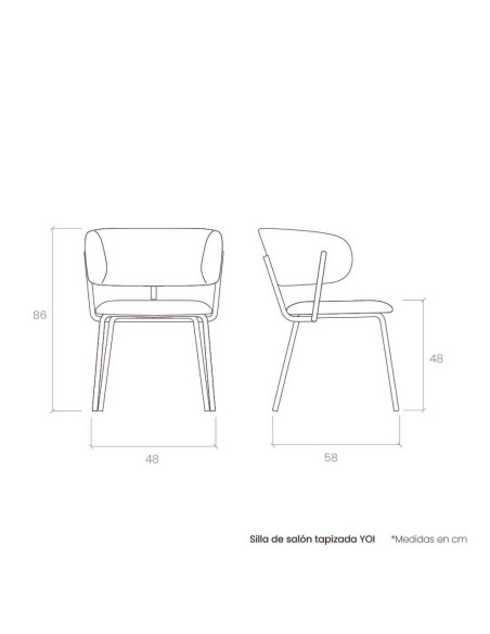 Silla de salón tapizada YOI