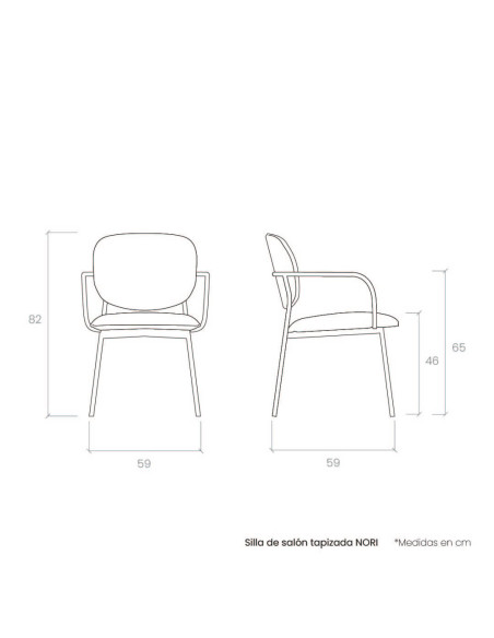 Silla de salón tapizada NORI