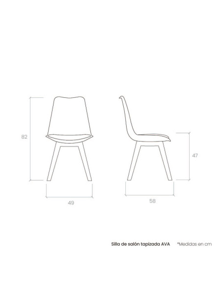 Silla de salón tapizada AVA