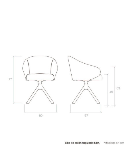 Silla de salón tapizada SIRA
