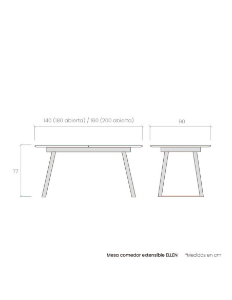 Mesa de comedor extensible ELLEN I
