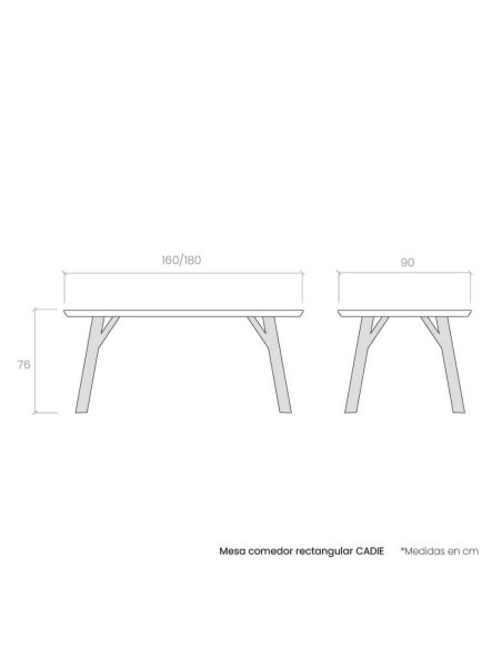 Mesa comedor rectangular CADIE