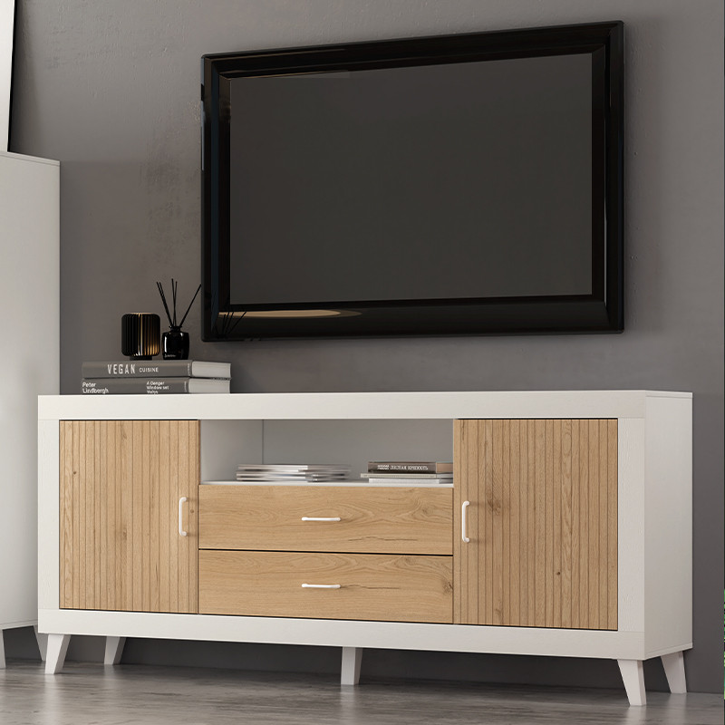 Mueble TV dos cajones, dos puertas y un hueco ROMA