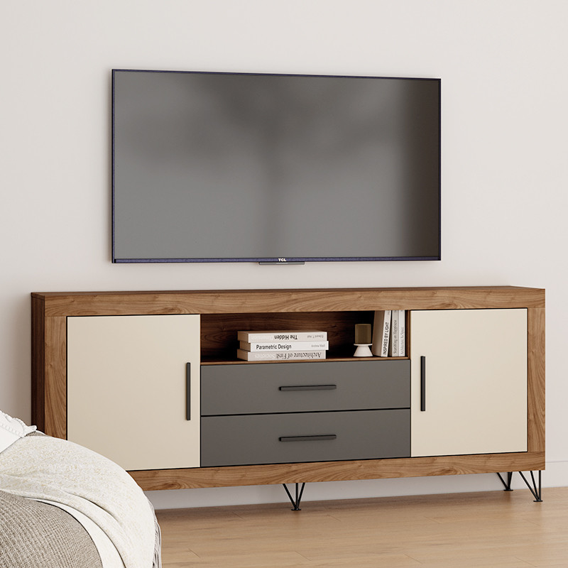 Mueble TV dos cajones, dos puertas y un hueco ROMA