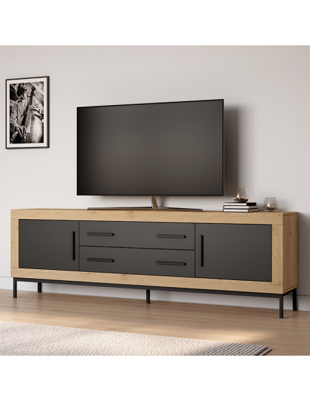 Mueble TV dos cajones y dos puertas 200 cm ROMA