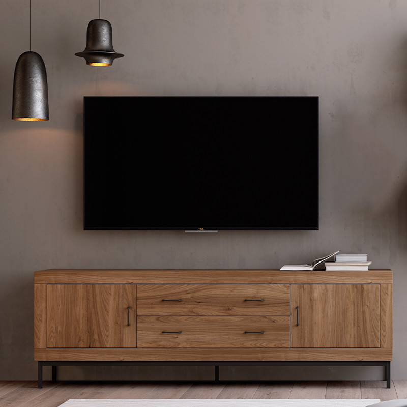 Mueble TV dos cajones y dos puertas 200 cm ROMA