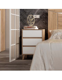 Mesita de noche tres cajones NILO I