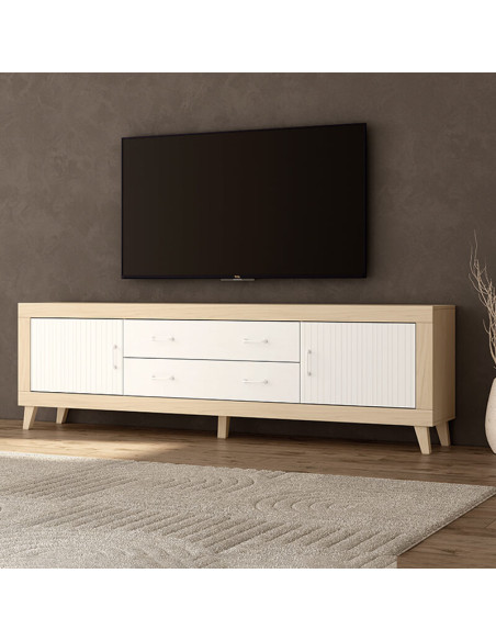 Mueble TV dos cajones y dos puertas 200 cm ROMA