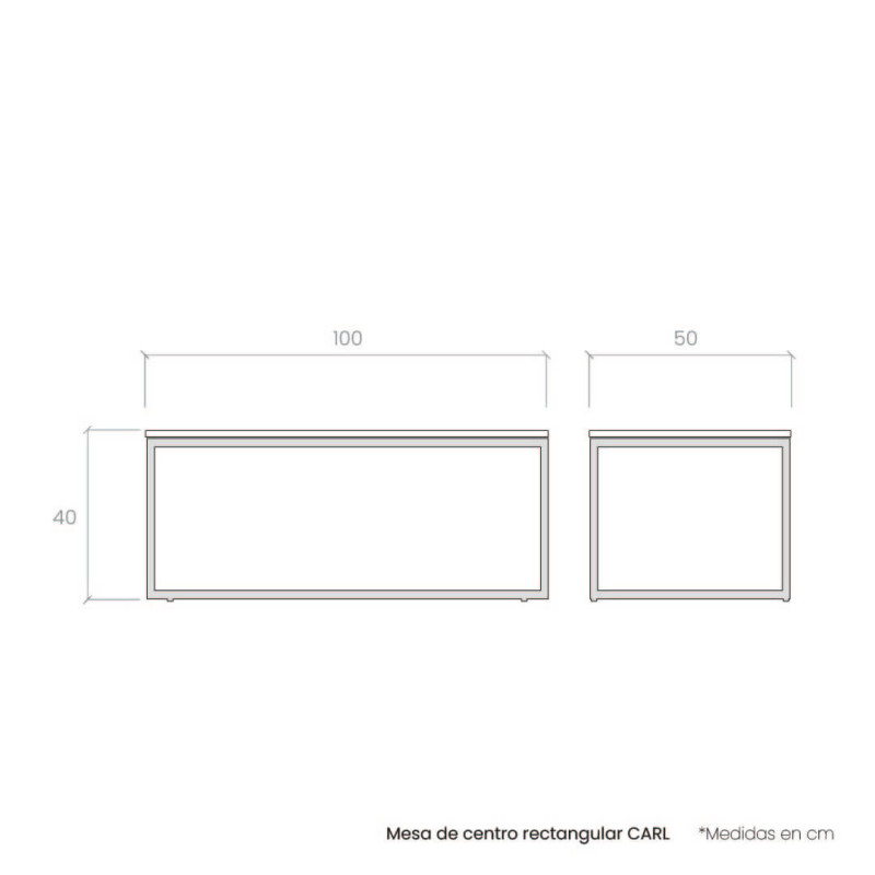 Mesa de centro rectangular CARL