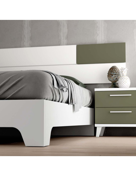 Mesita de noche dos cajones NILO