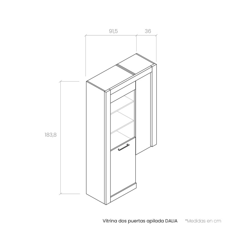 Vitrina dos puertas apilada DALIA