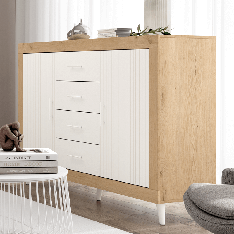 Aparador dos puertas y cuatro cajones ROMA