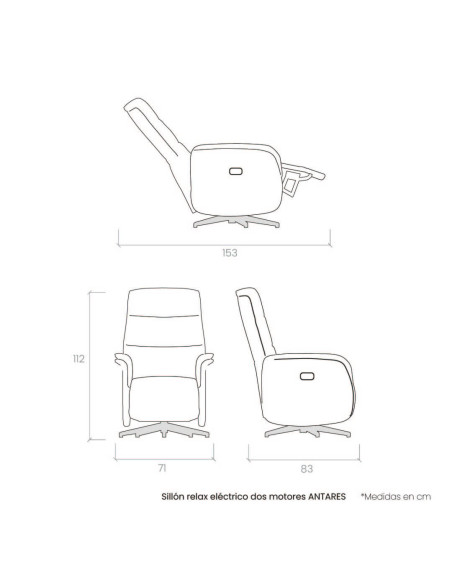Sillón relax eléctrico dos motores ANTARES