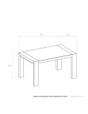 Mesa rectangular pata deslizante DALIA