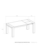Mesa rectangular pata deslizante DALIA