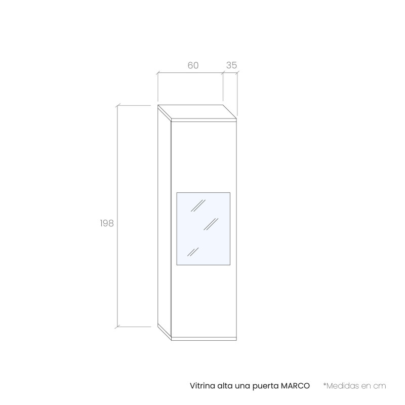 Vitrina alta una puerta MARCO