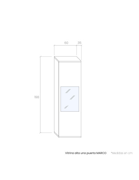 Vitrina alta una puerta MARCO
