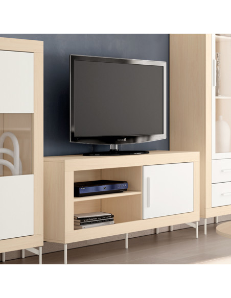 Mueble TV una puerta y dos huecos 130 cm ROMA