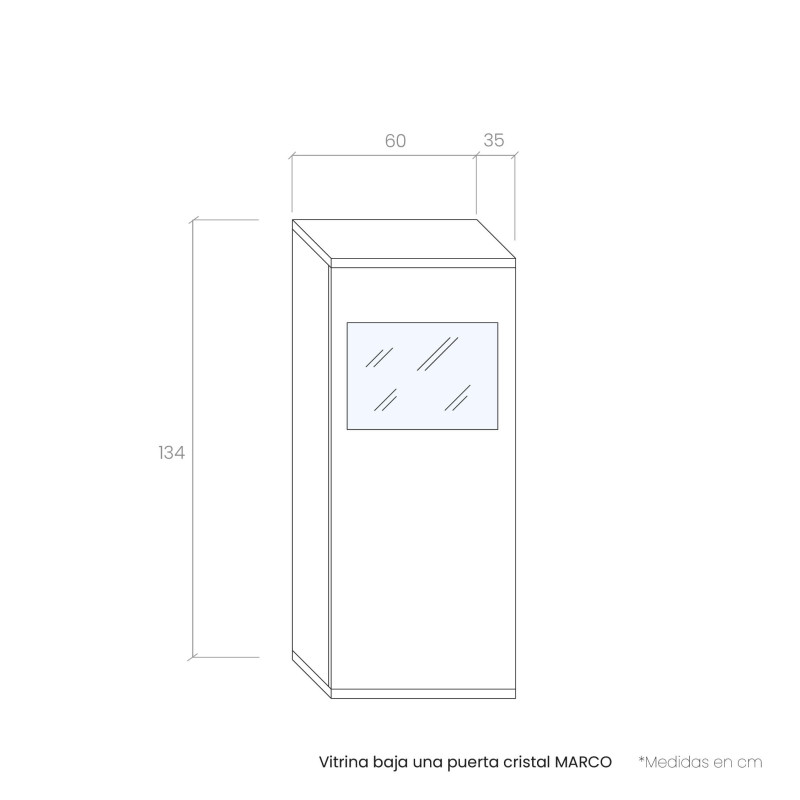 Vitrina baja una puerta cristal MARCO