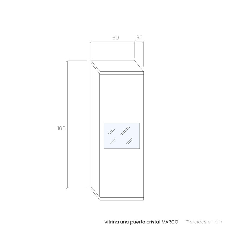 Vitrina una puerta cristal MARCO