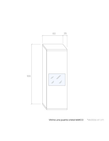 Vitrina una puerta cristal MARCO