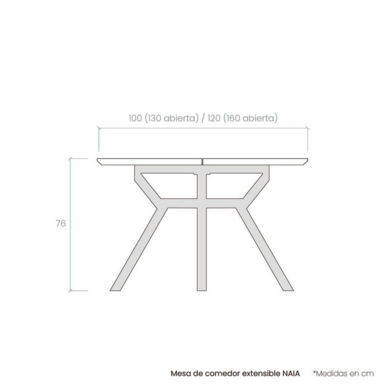 Mesa de comedor extensible NAIA