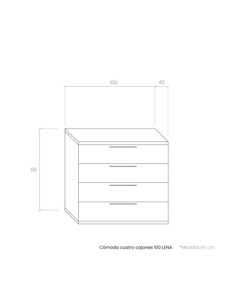 Cómoda cuatro cajones 100 LENA