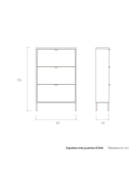 Zapatero tres puertas LEONA