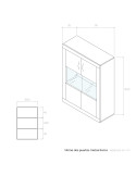 Vitrina dos puertas mixtas ROMA