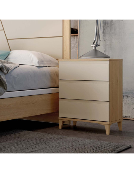 Mesita de noche tres cajones NILO II